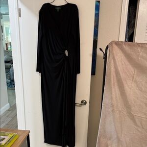 Elegant Black Long Sleeve Dress Ralph Lauren 14